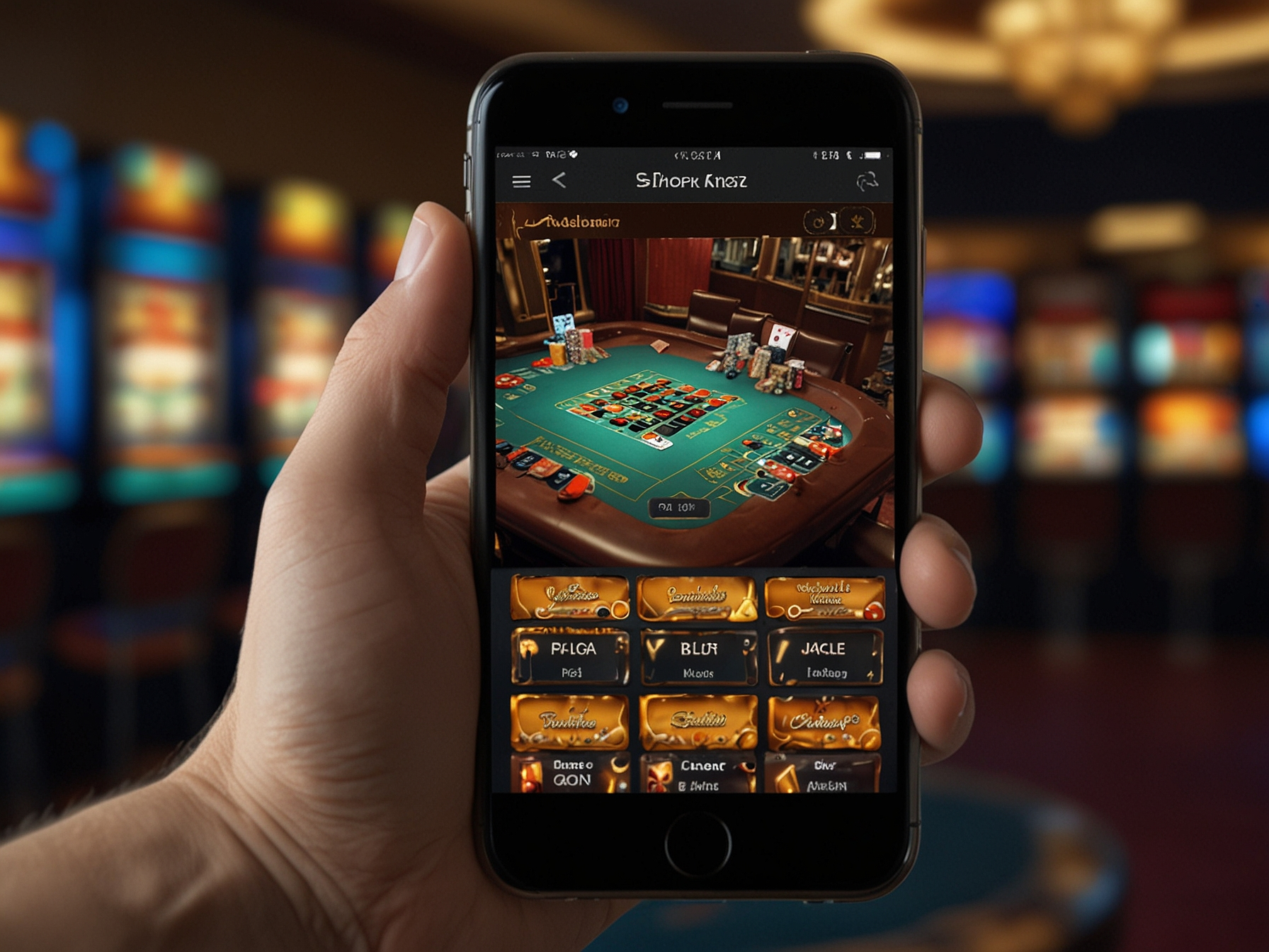 Mobile app interface Elon Casino